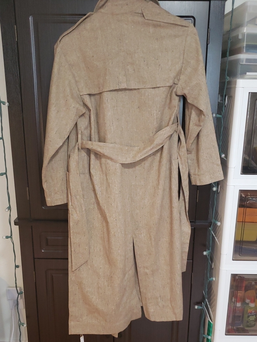 RARE NWT Christy Dawn Marlow Trench Coat In "Sand Specks", Size XS - Picture 11 of 13